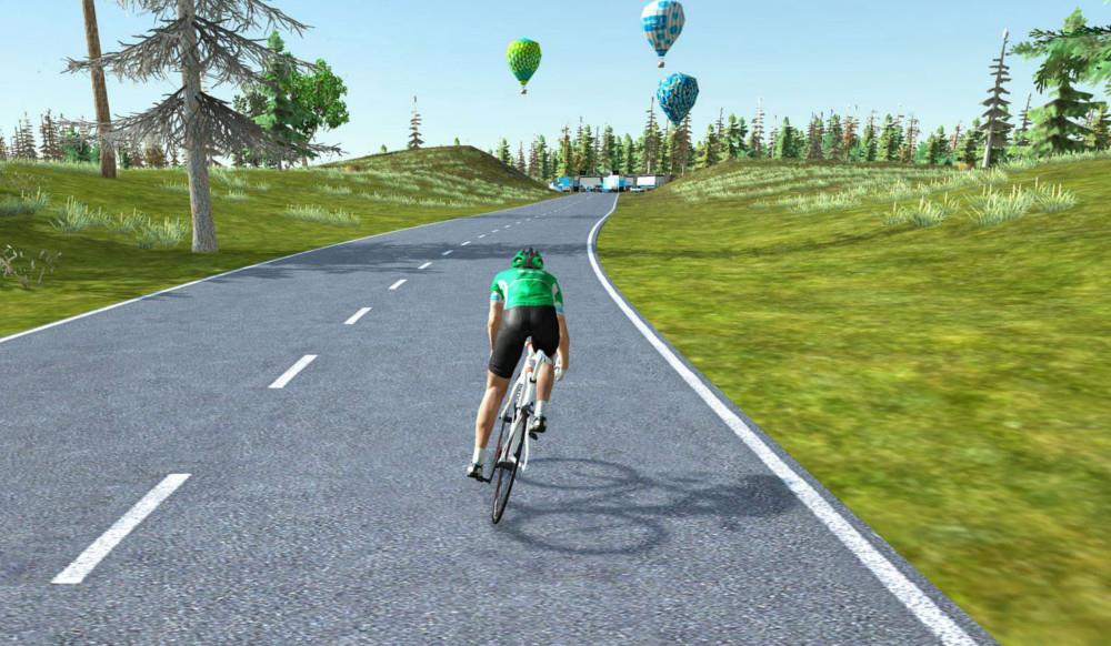 Aplikacja na trenażer Bkool, podobnie jak gra kolarska Zwift pozwala cieszyć się grafiką i wirtualnymi trasami.