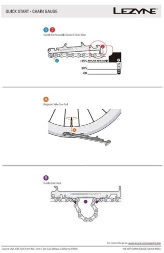 měrka a držák řetězu Lezyne Chain Gauge | Hlavní členění