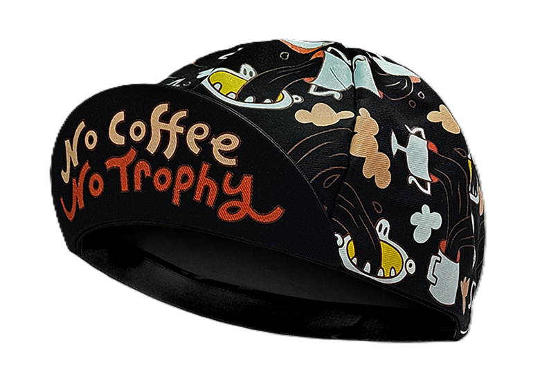 Czapka kolarska z daszkiem BELLO No coffee no trophy