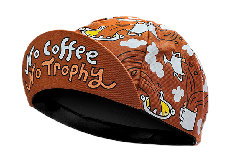 Czapka kolarska z daszkiem BELLO No coffee no trophy