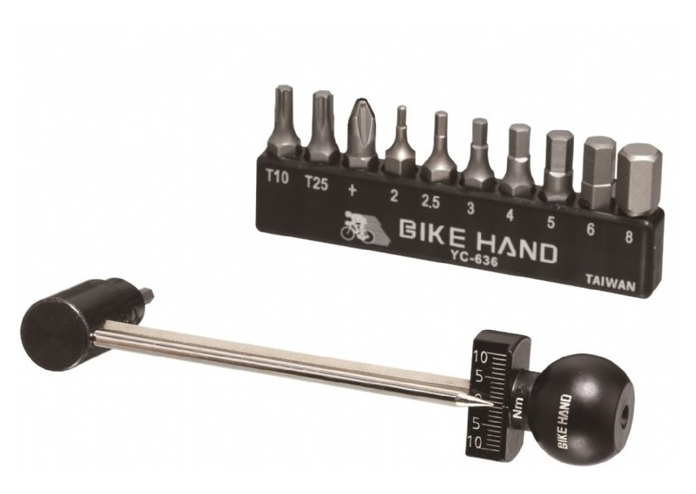 Klucz dynamometryczny z zestawem końcówek BIKE HAND YC-636