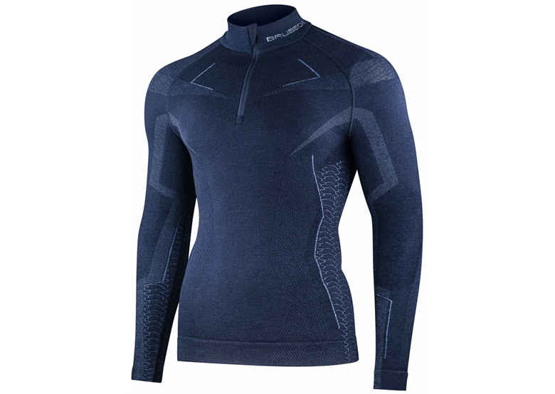 Podkoszulek męski z długim rękawem BRUBECK Extreme Merino Zip