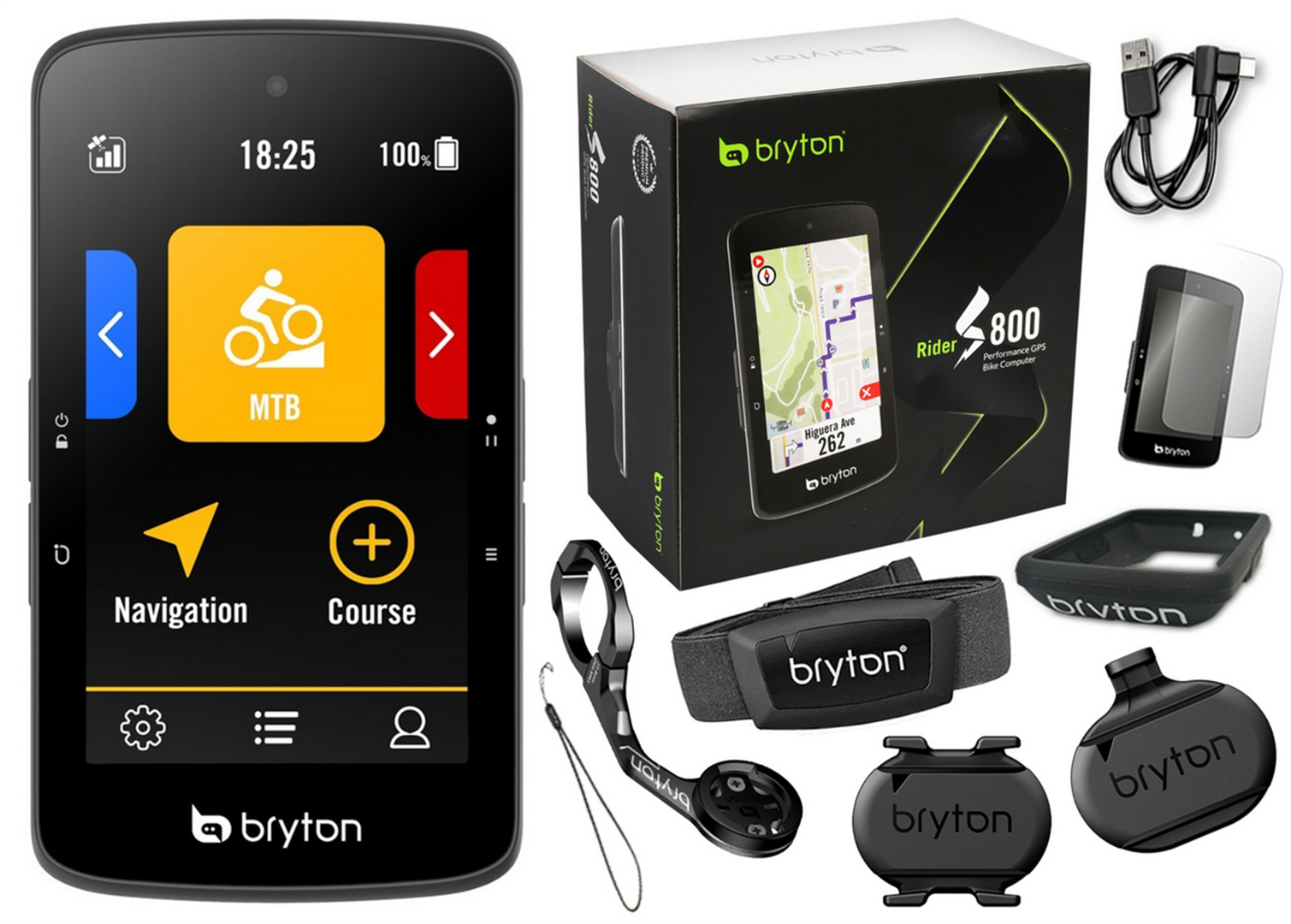 Bryton Rider S800 3.4 Color Touchscreen GPS Bike/Cycling Computer Offline  USA/CA Map with Navigation