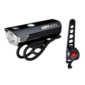 Zestaw lampek rowerowych CATEYE AMPP 200 HL-EL042RC / ORB TL-LD160