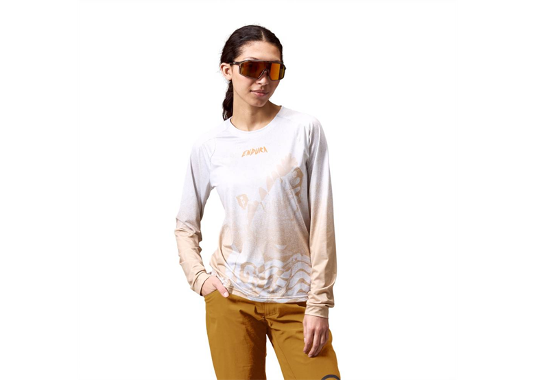 Koszulka rowerowa damska z długim rękawem ENDURA SingleTrack Print Wms