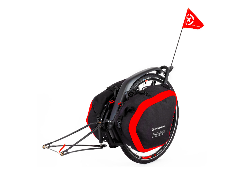 Przyczepka bagażowa EXTRAWHEEL Brave 28' + Sakwy Nomad Premium 60 L