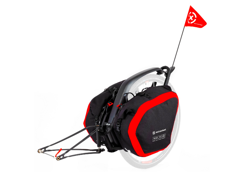 Przyczepka bagażowa EXTRAWHEEL Brave bez koła + Sakwy Nomad Premium 60 L