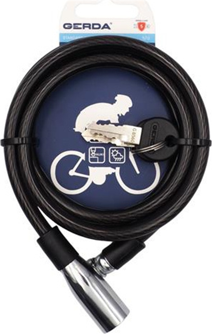 Gerda Flex 10V: Cavo Di Sicurezza Per Bici Da 1200mm - 10mm Di Acciaio (Made In Germany)