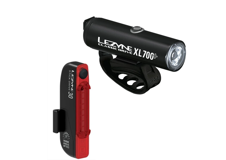 Zestaw lampek rowerowych LEZYNE Classic Drive XL 700+ / Stick+ Drive 30