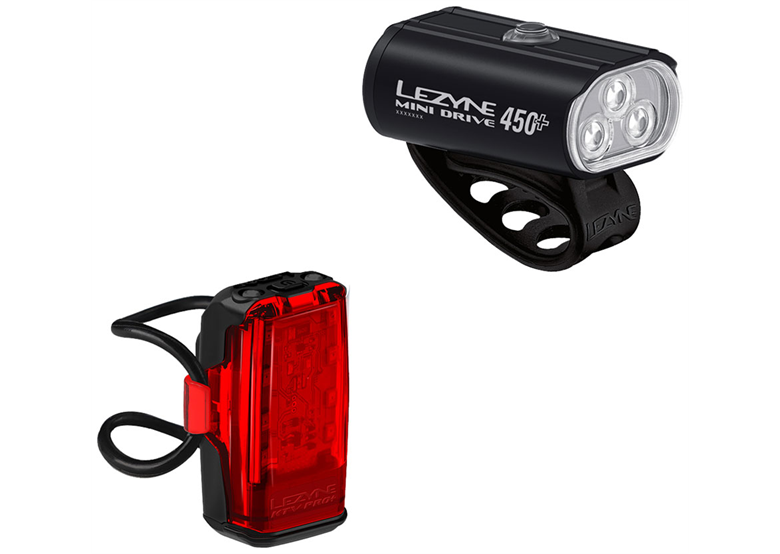 Zestaw lampek rowerowych LEZYNE Mini Drive 450+ / KTV Drive Pro+