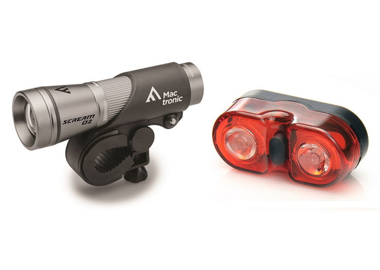 Zestaw lampek rowerowych MACTRONIC Scream 02 + Walle BPM-2SL