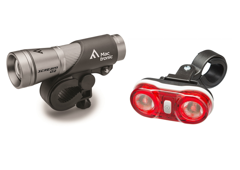 Zestaw lampek rowerowych MACTRONIC Scream 02 + Walle II BPM-8SL