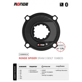 Pomiar mocy RONDE Spider II SRAM 3 BOLT 104BCD