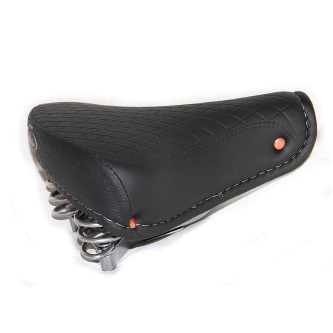 Selle Vélo Motodak Monte Grappa – Cuir Nubuck Gris – Neuve Sous Blister