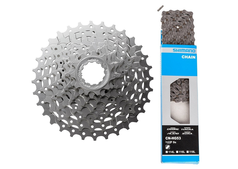 Zestaw kaseta z łańcuchcem SHIMANO Alivio CS-HG400 + CN-HG53