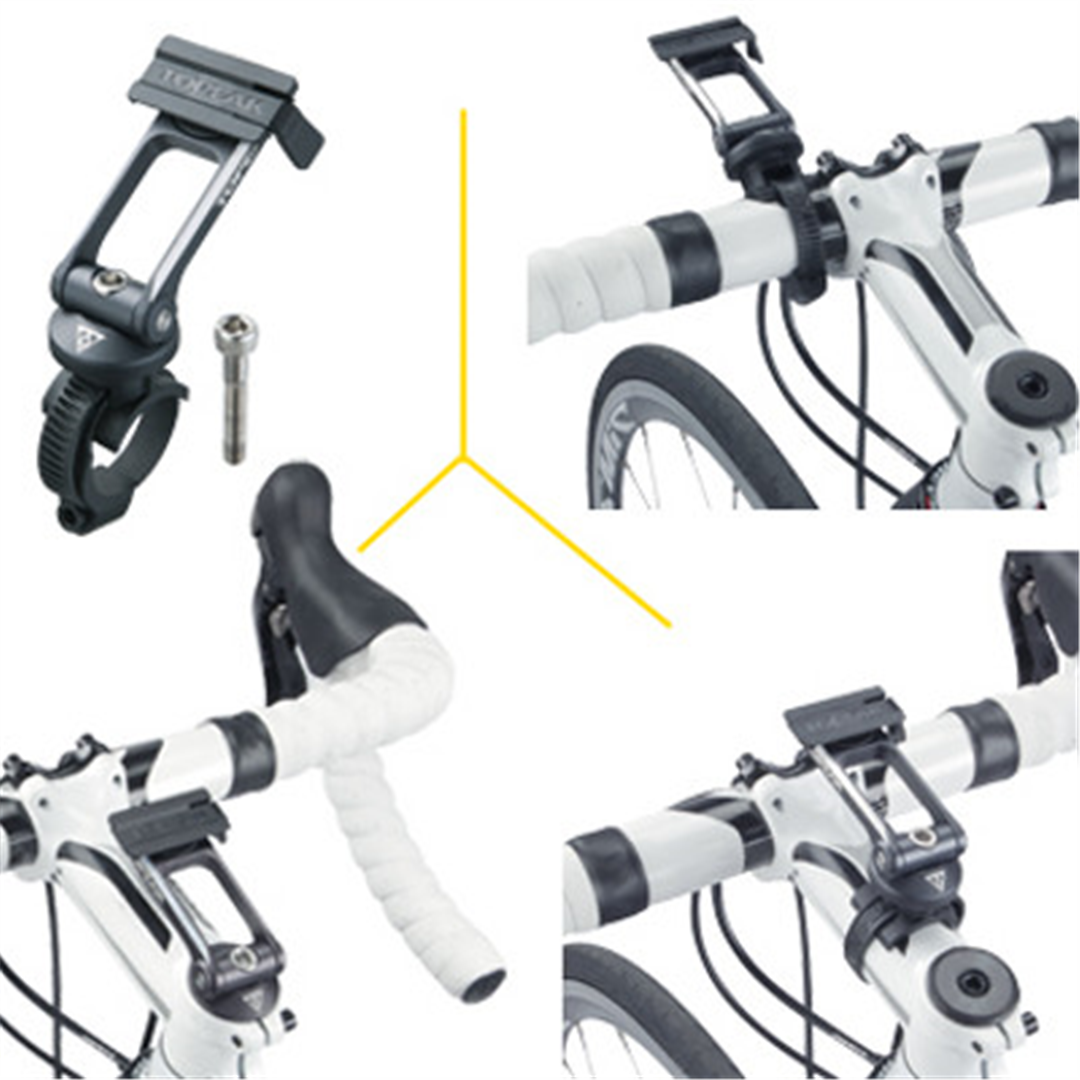 Support Universel Topeak Pour étui Et Smartphone - Montage Guidon, Tige Ou Potence - Noir