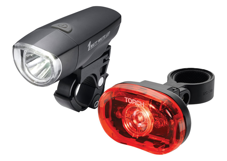 Zestaw lampek rowerowych TORCH High Beamer Compact 1W + Tail Bright 0.5W