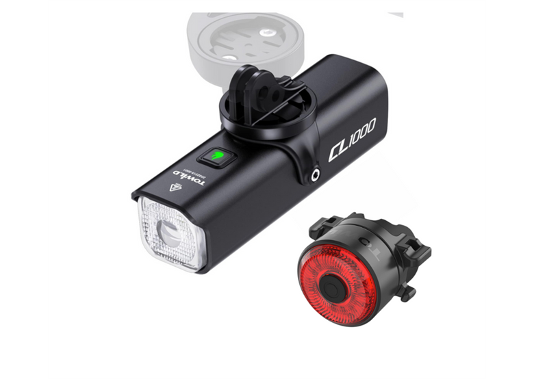 Zestaw lampek rowerowych TOWILD CL1000 + TL03 + Pilot