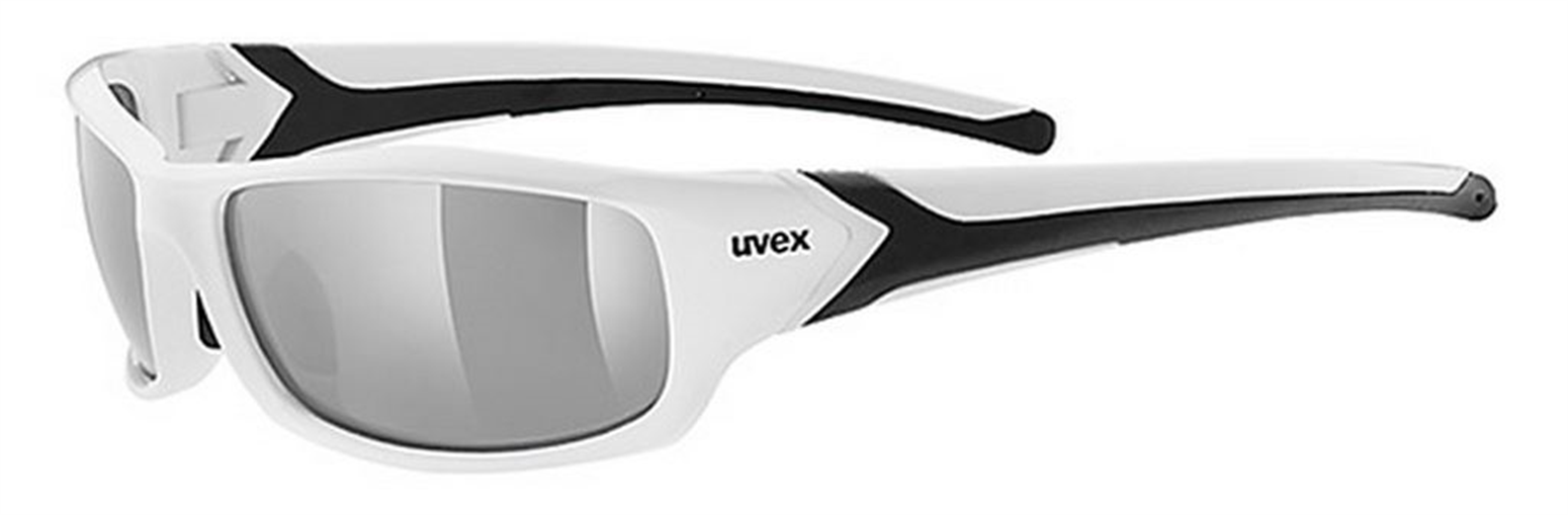 uvex sportstyle 211 - sports glasses for men and women - mirrored - pressure-free wearing comfort & perfect fit - white black/silver - one size