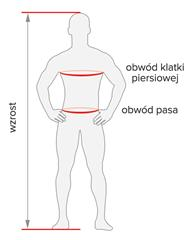 Rozmiar - Wzrost, Obwód klatki piersiowej, Obwód pasa, Długość rękawa